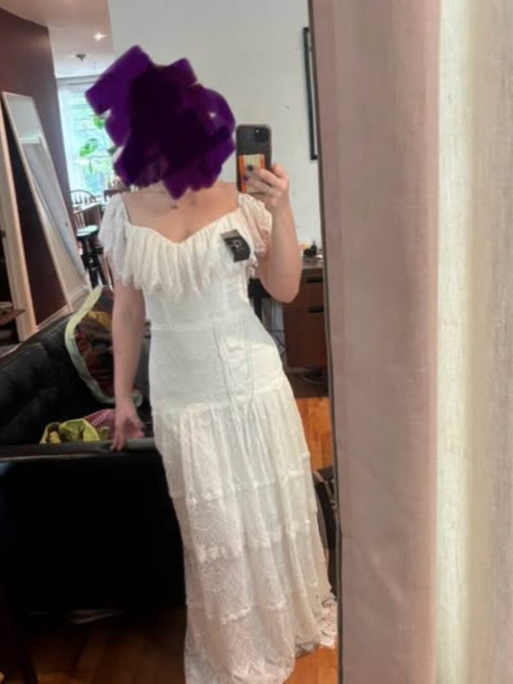 White lace boho dress